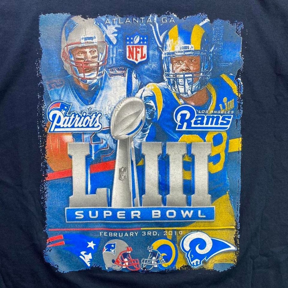 2019 New England Patriots vs LA Rams Super Bowl Tom Brady Donald football shirt